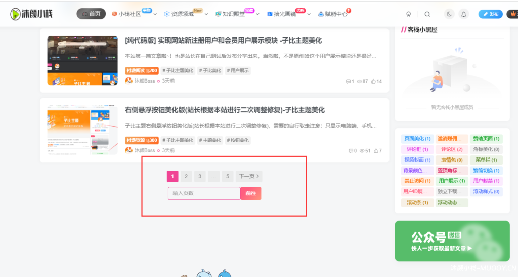 翻页按钮增加页数跳转 – 子比主题美化