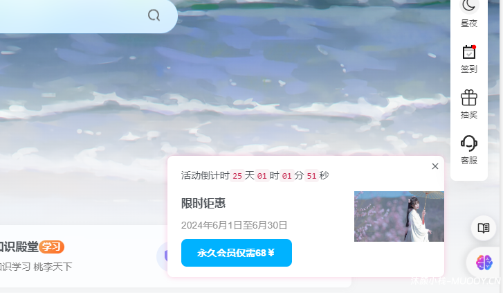 会员活动引导悬浮窗[纯代码版] – 子比主题美化