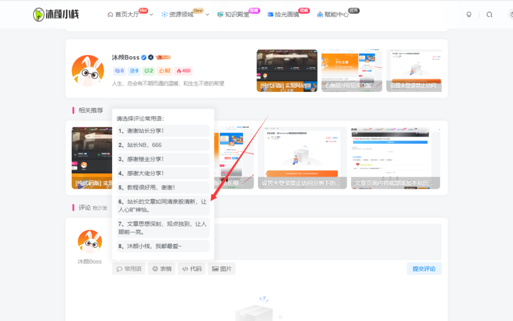 给子比主题文章论坛添加常用语功能 – 子比主题美化