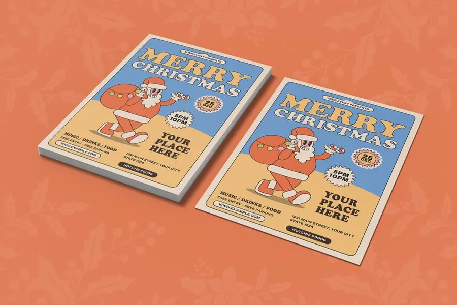 圣诞传单海报模板 (AI,EPS,PDF,PNG)