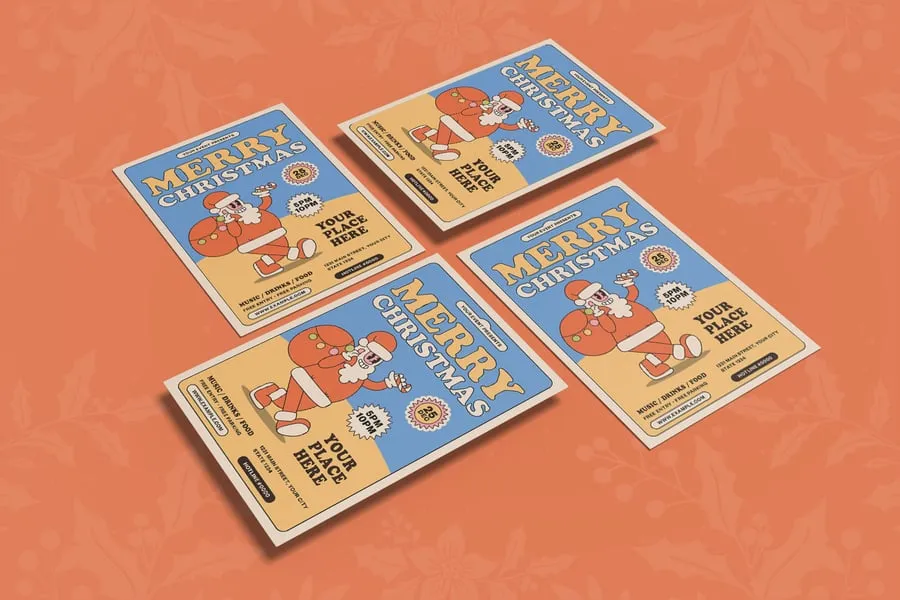 圣诞传单海报模板 (AI,EPS,PDF,PNG)