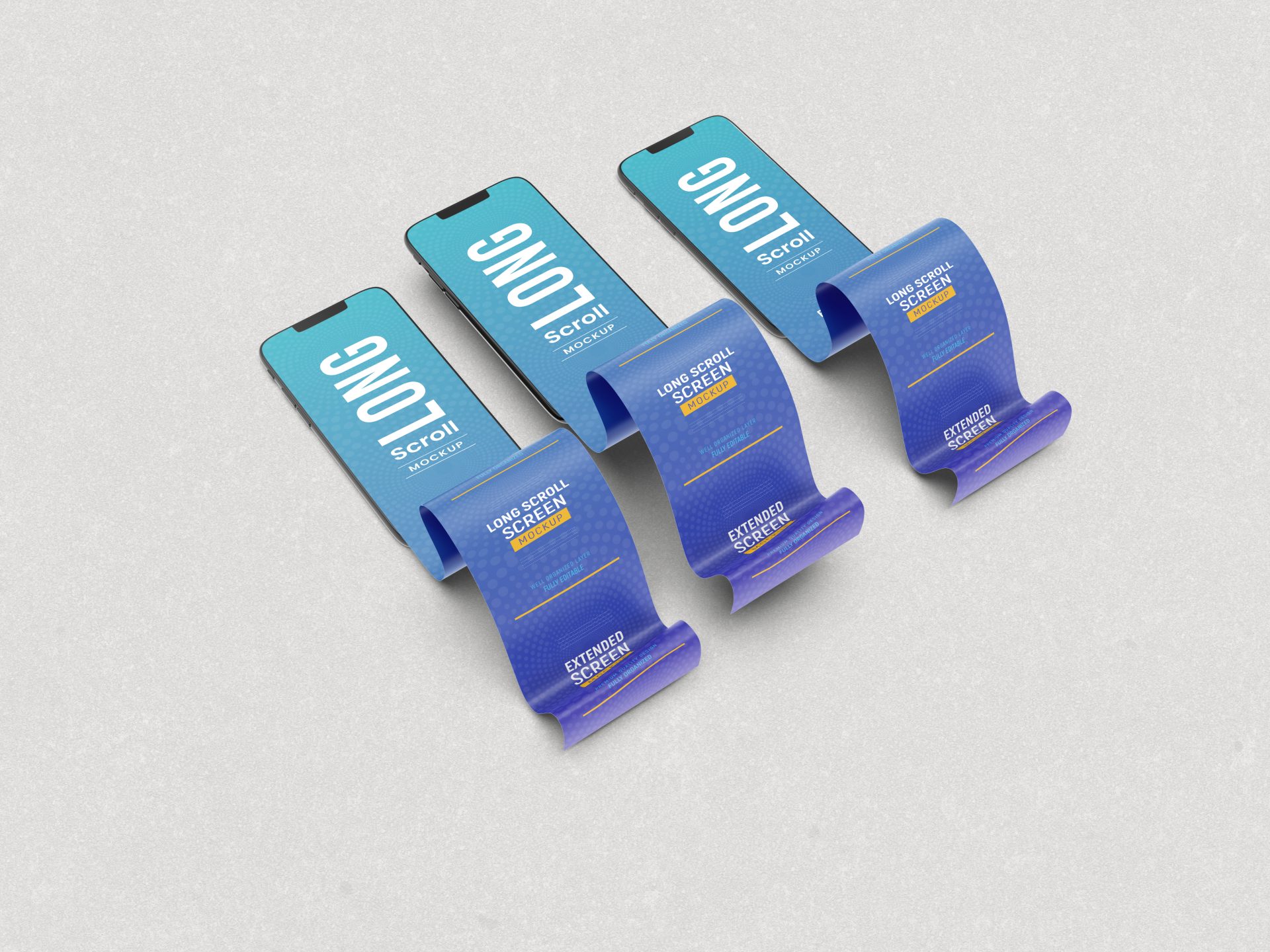 长滚动微信公账号长图应用程序屏幕智能手机样机