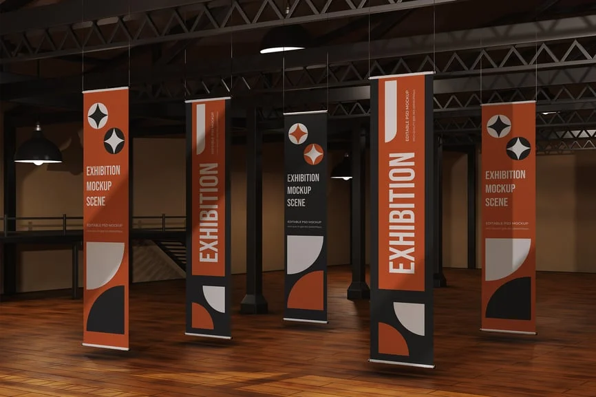 展览旗模型样机 (PSD)