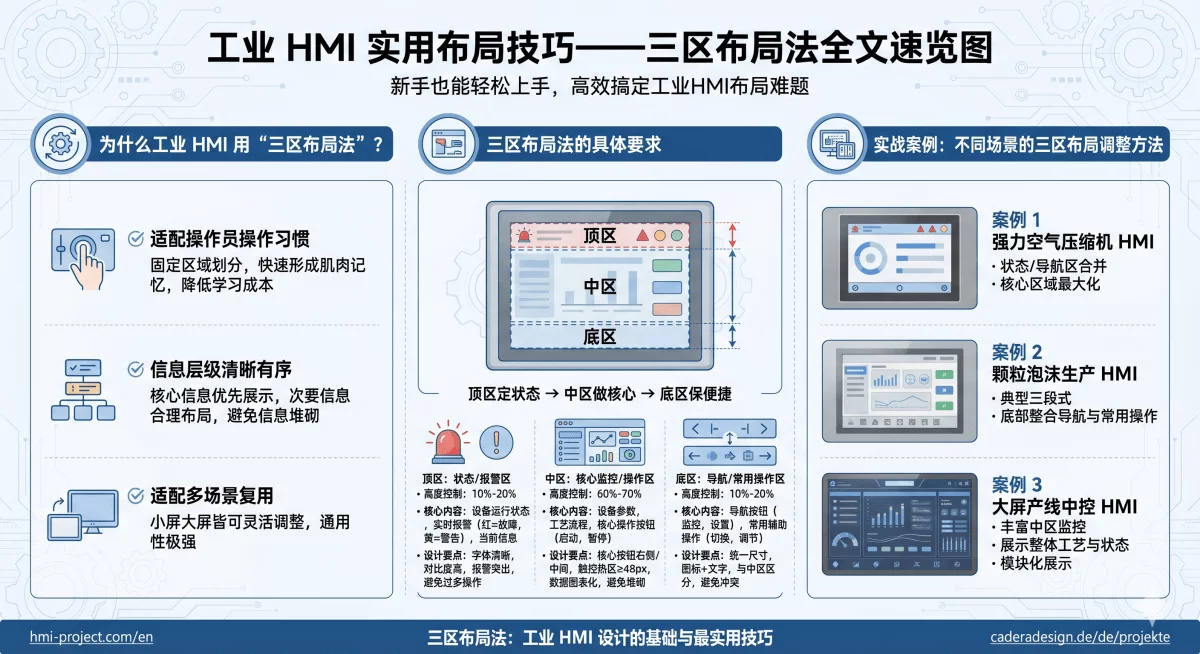 掌握这套工业HMI通用三区布局法,彻底告别界面脏乱差!插图 掌握这套工业HMI通用三区布局法,彻底告别界面脏乱差!插图