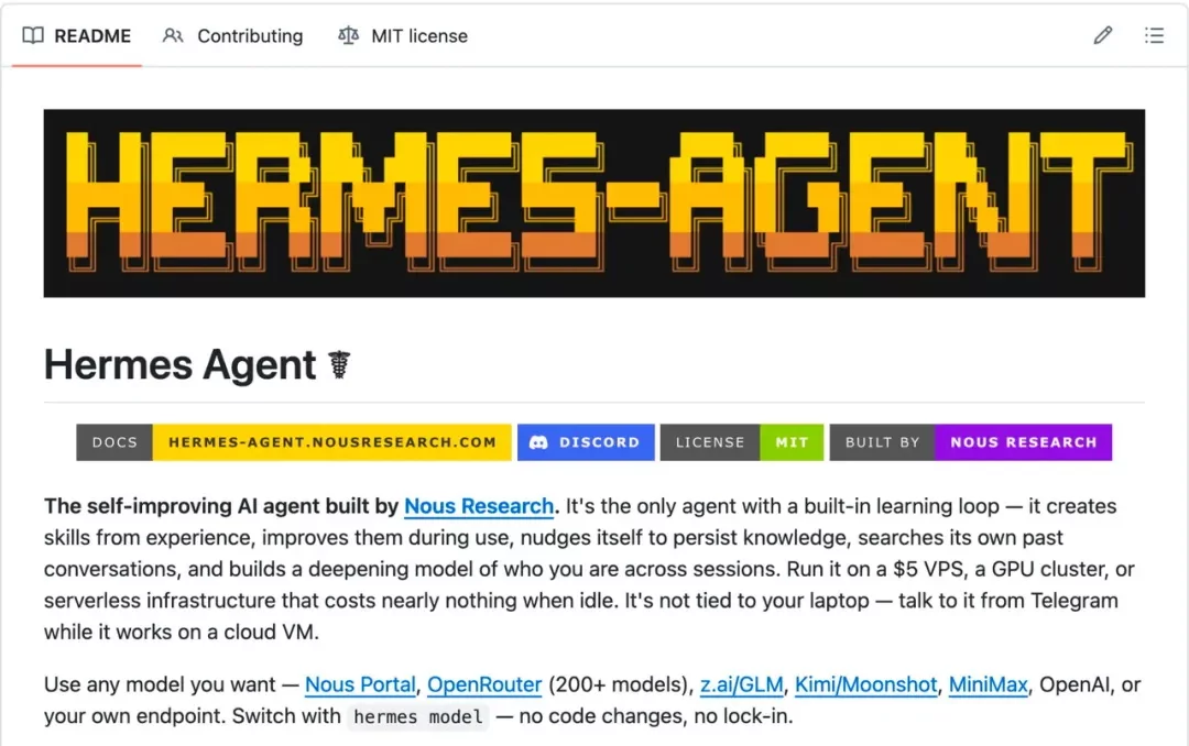 10 分钟跑通Hermes Agent!从配置到实操,我替你踩平了所有坑插图1 10 分钟跑通Hermes Agent!从配置到实操,我替你踩平了所有坑插图1