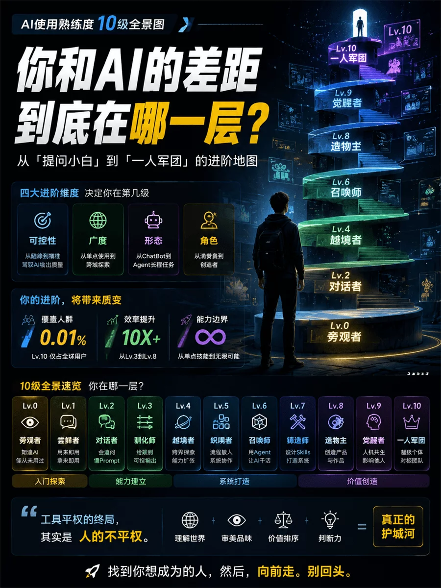 观察了三年,我把所有人用AI的水平分成了10个等级