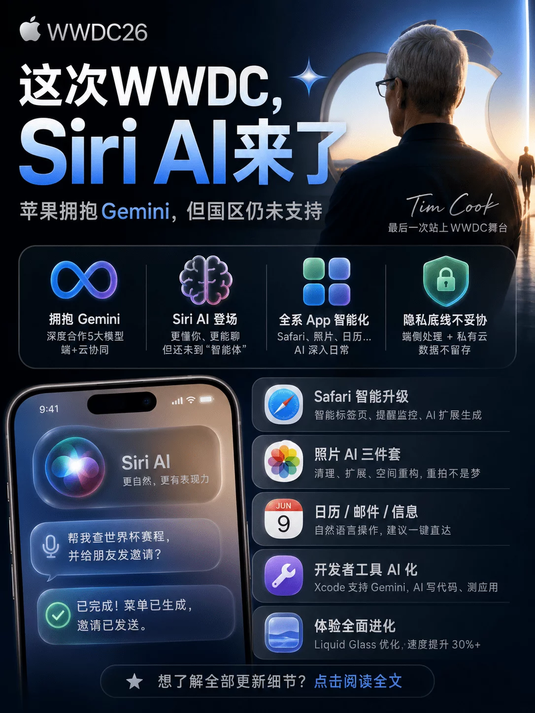 库克谢幕秀!用一篇文章全面总结苹果WWDC 26主题演讲插图 库克谢幕秀!用一篇文章全面总结苹果WWDC 26主题演讲