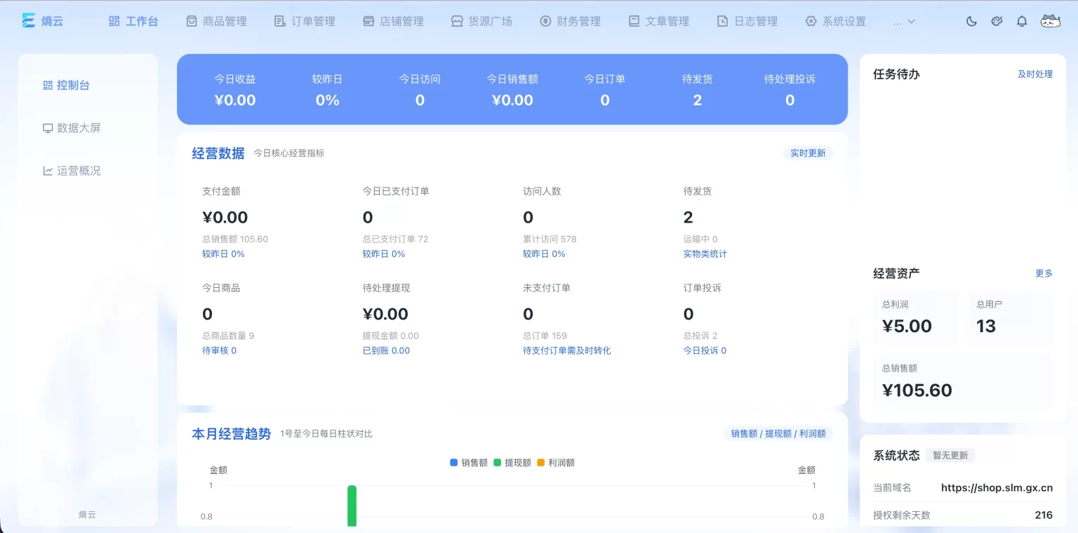 熵云企业多商户发卡系统1.6.8插图 熵云企业多商户发卡系统1.6.8