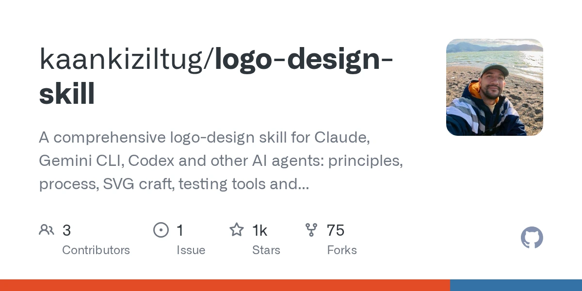 把 Claude 变成 Logo 设计师:开源 logo-design-skill 部署与实测指南插图 logo-design-skill 项目
