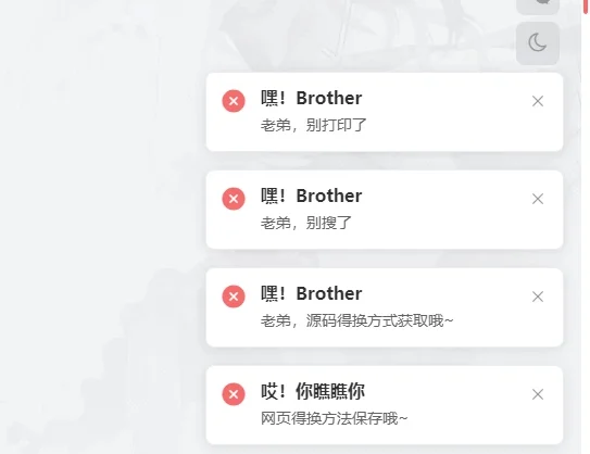 禁用F12、右键菜单、复制成功&失败提醒弹窗等各类按钮功能 – 主题教程