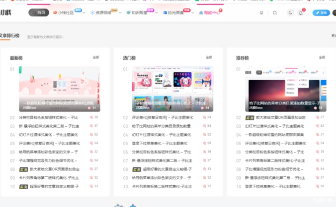 【二次修改】新增一个文章聚合排行榜展示优化版本-子比主题美化