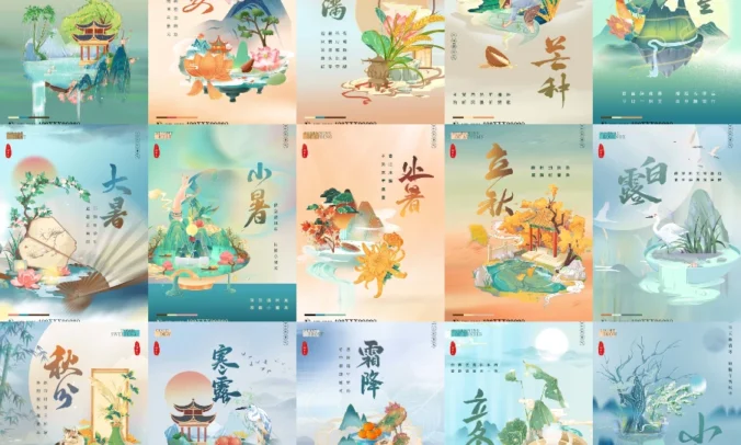 1888款节假日、二十四节气海报模板分享