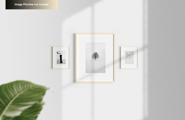 高端简洁设计的挂墙框架展示样机