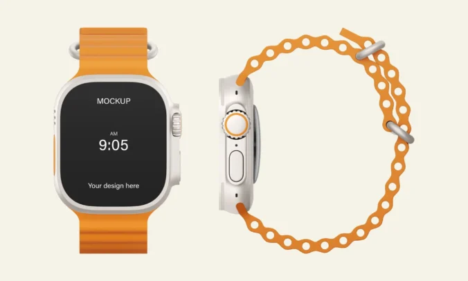 智能手表SWatch产品提案效果图展示VI智能贴图样机