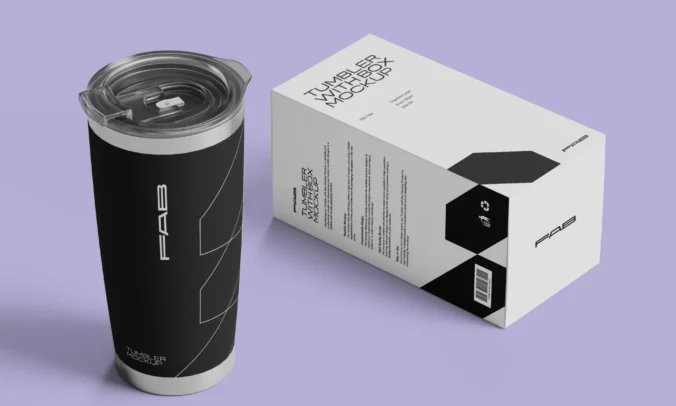 高端不锈钢保温杯水杯提案效果图展示VI智能贴图样机