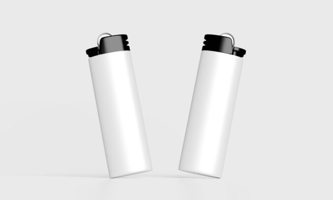 国外齿轮打火机提案效果图展示VI智能贴图文创样机