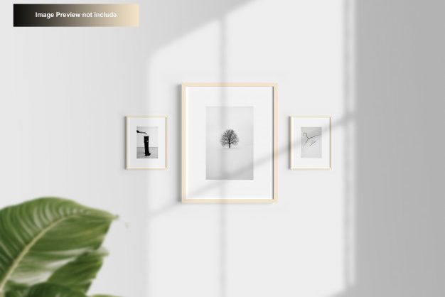 高端简洁设计的挂墙框架展示样机