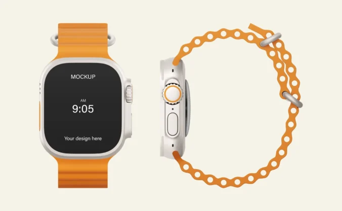 智能手表SWatch产品提案效果图展示VI智能贴图样机