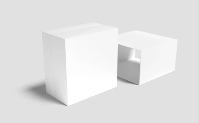 高端侧面抽拉产品包装盒效果图展示VI智能贴图样机