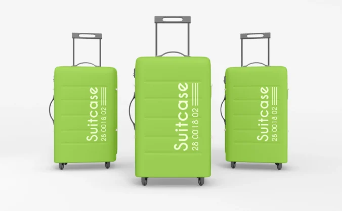 行李箱旅行拉杆手提箱提案效果图展示VI智能贴图样机