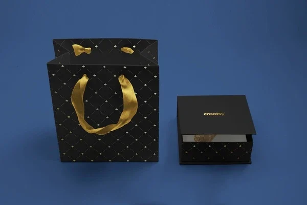 奢华首饰可调色包装盒手提袋样机