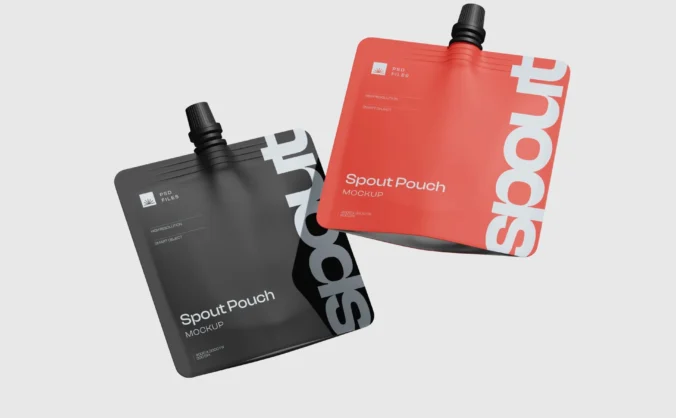 零食酸奶果冻吸嘴袋提案效果图展示VI智能贴图PSD样机