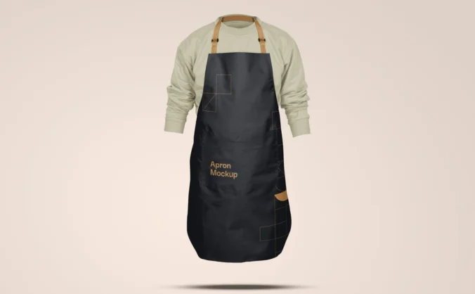 创意极简餐厅员工围裙工作服样机贴图