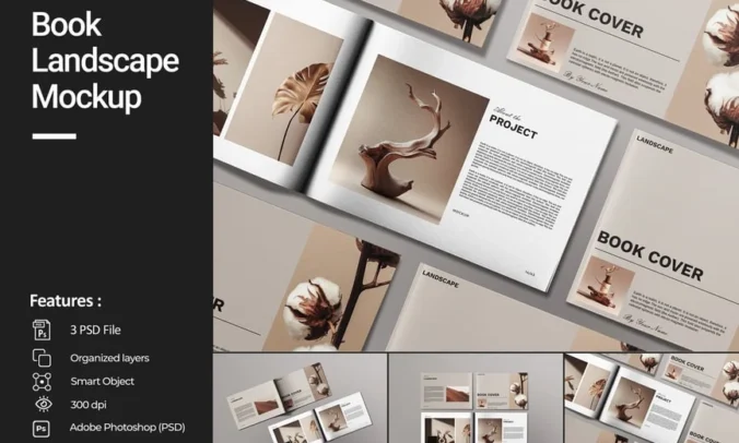 画册杂志模型样机 (PSD)