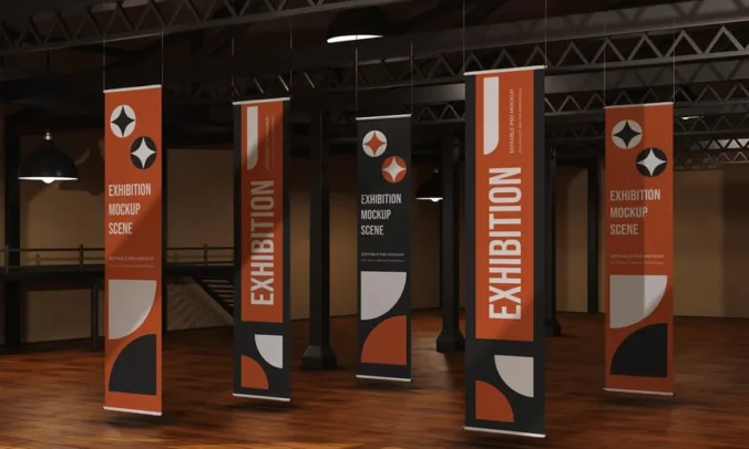 展览旗模型样机 (PSD)