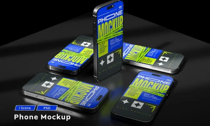 iPhone模型样机 (PSD)