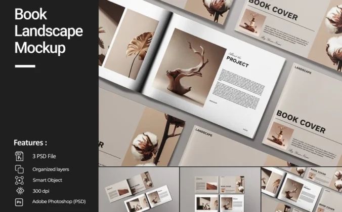 画册杂志模型样机 (PSD)