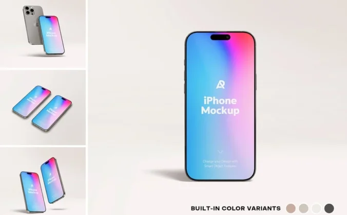 iPhone手机模型样机 (PSD)