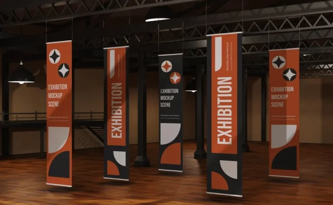 展览旗模型样机 (PSD)