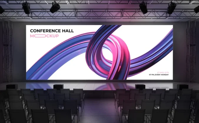 会议厅屏幕模型样机 (PSD)