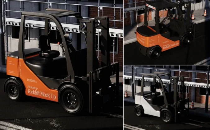 建筑叉车模型样机 (PSD)