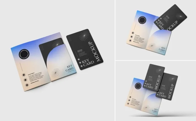 钥匙卡模型样机 (PDF,PSD,JPG)