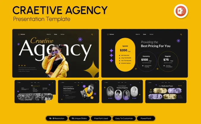 代理创意演示模板PPT模板 (PPTX)