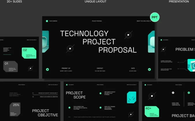 现代技术项目建议PPT模板 (PPT,PPTX)