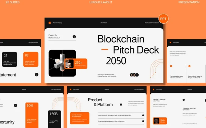 现代区块链PPT模板 (PPT,PPTX)