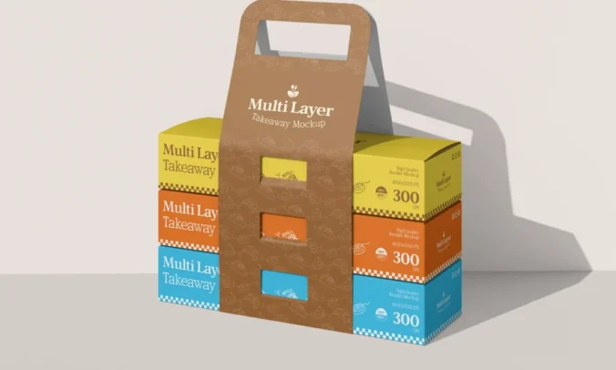 多层外卖盒模型（PSD）