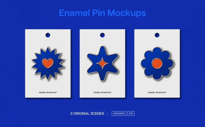 珐琅别针标志模型(PSD)