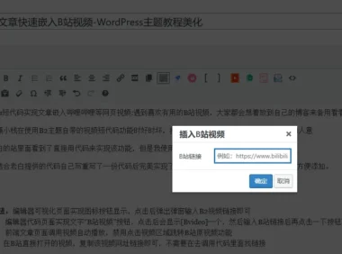 【原创】短代码实现文章快速嵌入B站视频-WordPress主题教程美化