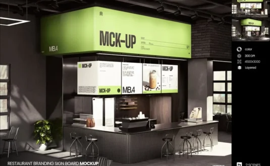餐厅品牌标识牌模型
