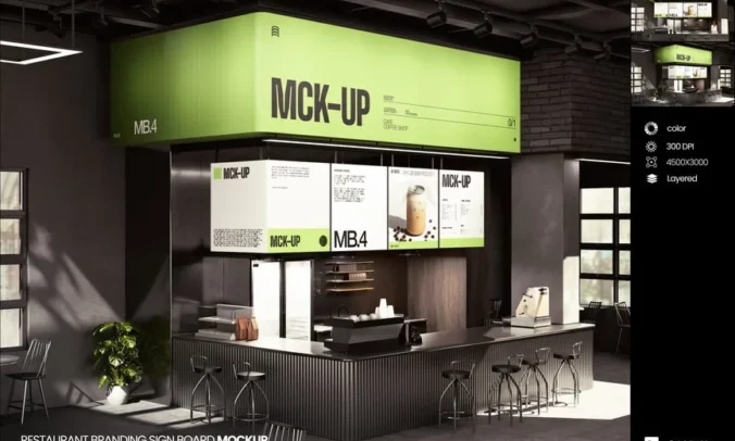 餐厅品牌标识牌模型