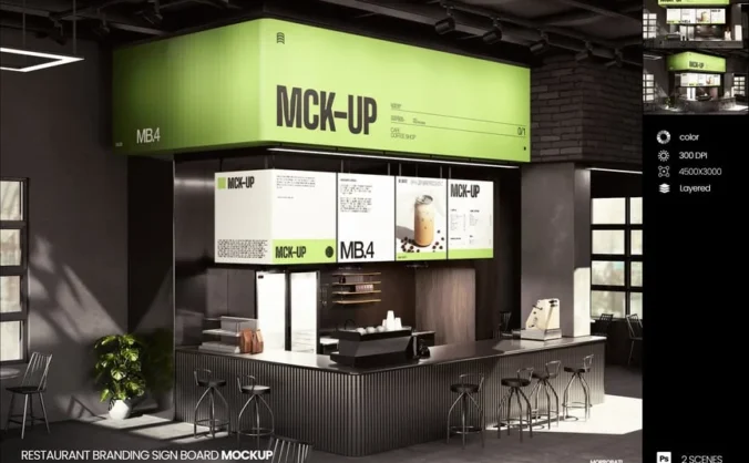 餐厅品牌标识牌模型