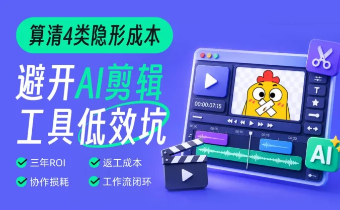 算清这4类隐形成本，帮你避开AI剪辑工具的低效坑！