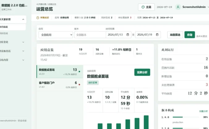 DataCabin PHP网站/python程序远程数据舱系统 支持程序应用远程统计公告和更新推送