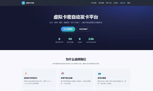 总裁发卡系统(商户版)-数字卡密销售的一站式发卡平台