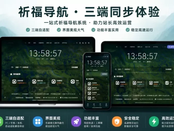 祈福导航系统V1.8修复后台登录超时和未选中问题 新增批量操作站点和分类功能