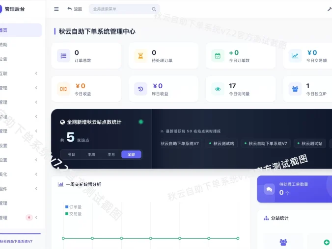 全网首发 彩虹云商城二开重构版源码 秋云自助下单系统V7.2版